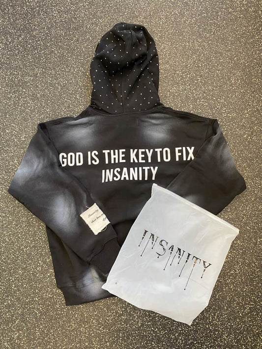 Insanity rhinestone zip